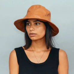 Freddie Leather Tulip Shaped Hat