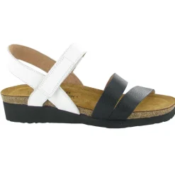 Kayla Sandal White and Black (7806-WFX)