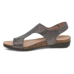 Reece T-Strap Slingback Sandal - Pewter Metallic
